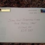 Isaac's first piece of mail