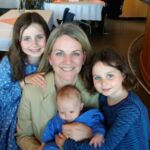 Charlotte, Aunt Sam, and Isabelle with Isaac at the sailing club