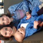 Cousins Isabelle and Charlotte with Isaac