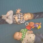 Cousins hanging out in the tent