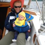 Lindy and isaac on his first sail