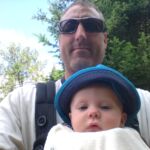 Isaac hanging out with Daddy