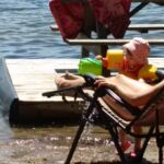 Finley splashing Shelley