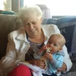 Grandma brought Isaac a Sophie giraffe!