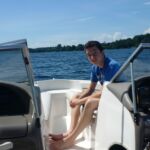 Zavier on Opa's bowrider