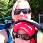 First motor boat ride...or is he going flying??