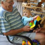 Opa teaching Isaac to drive...