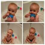 Isaac has graduated to the big kid bathtub