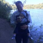 Eating my apple on our hike