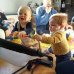 the boys at lunch club playgroup - Isaac and Pax are always into the same toys
