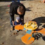 playing with daddy at the park