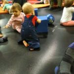 playing on the trampoline