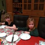Cousins Alora and Lyla at our family dinner