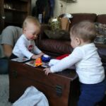 Isaac and Arlo playing together
