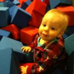 swimming in the foam pit