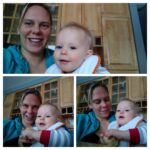 sharing an apple with mummy