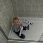 loves playing in the shower