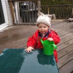 Isaac wants to be outside regardless of the weather