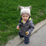 Loves picking dandelions!