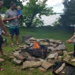 campfire at Dan's cottage