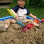 Isaac's new sand box