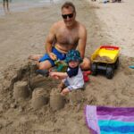 Beach fun with daddy