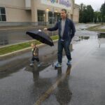 Isaac is short...so we got wet...