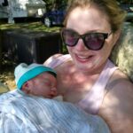 Kim and 10 day old Hendrik relaxing at the cottage