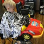 Isaac's first professional hair cut