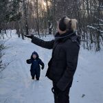 feeding the chicadees