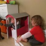 feeding Izzy's horse with Vincent