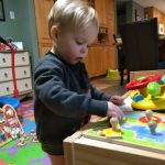 Working hard on the puzzles