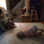 Copying Zavier...we were lucky Isaac was even wearing underwear