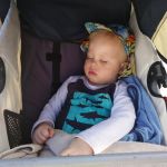Isaac napping in the stroller while we walked the beach