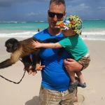 Isaac got to pet a monkey!