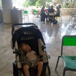 Isaac napping in the airport