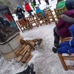 Chillin by the fire at Mont Ste Marie