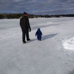 A walk on the lake - "ice, slippery!"