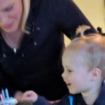 Excited about the cupcakes he made