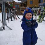 eating snow at Mont Ste Marie