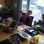 Brunch with cousins Chris and Leanne with soon-to-be big brother Hank