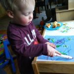 making a birthday card for Papa