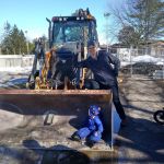 Mat and Isaac playing on the big truck