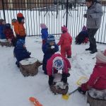 Dancing with Miss Shannon at daycare