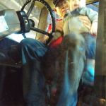 riding the tractor with Papa