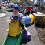 mini roller coaster at the tulip festival