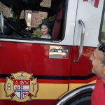 Fire Fighter Isaac driving the truck