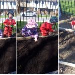 helping Ms Amanda start the garden at daycare, with Vera