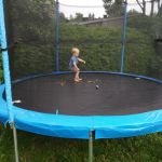 on the neighbour's trampoline