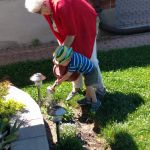 helping Grandma in the garden